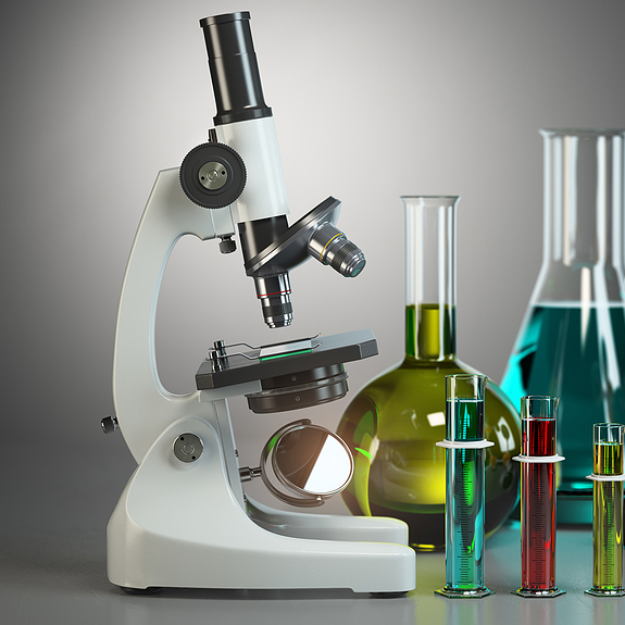 Microscope with died Chemicals

